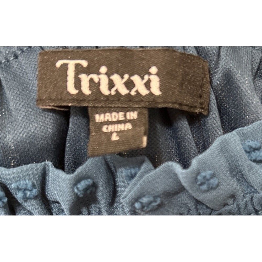 Trixxi Francesca's Ezra Clip Dot Mini Babydoll Dress Teal‎ Size Large Y2K - Picture 5 of 7